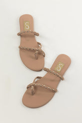 Pink Braided Flats